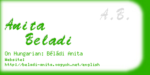anita beladi business card