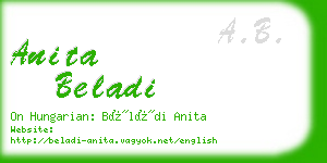 anita beladi business card